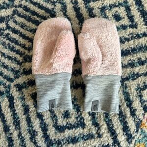 The North Face Cozy Pink and Gray Kids Mittens